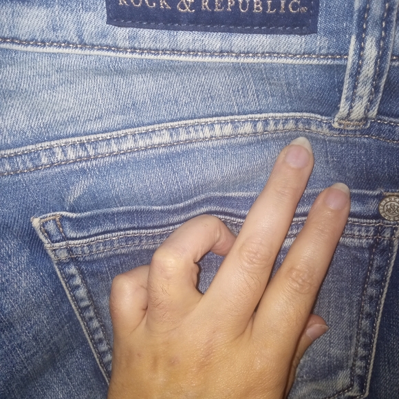 Women's Rock & Republic Indee Jeans Light wash destroyed Size 2 - Picture 9 of 14